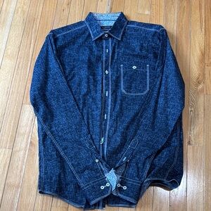 Bugatchi Navy and Multicolor Patterned Shirt